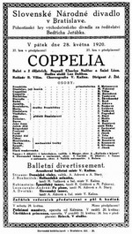 Balet Coppélia - historický plagát  